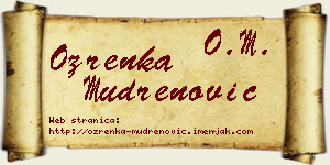 Ozrenka Mudrenović vizit kartica